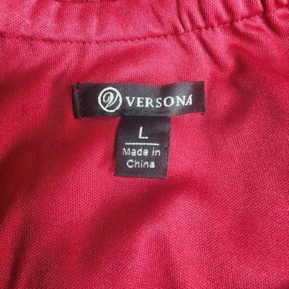 Versona Red 3/4 Sleeve Sheer Dress (L) - Picture 5 of 5